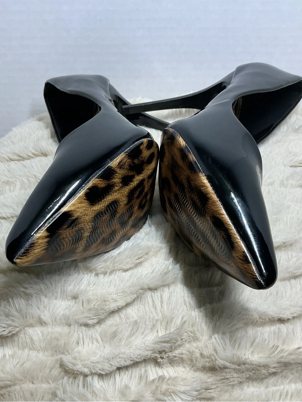 Azalea Wang Black Leopard Print Pointed Toe Stiletto Pumps Women’s Size 9 NWOB